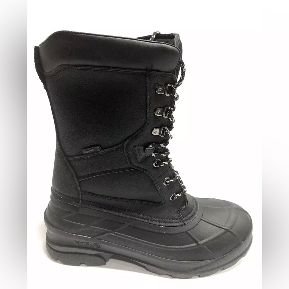 Kamik Men’s Nationpro, Black Waterproof Winter Boots, Size 9M
